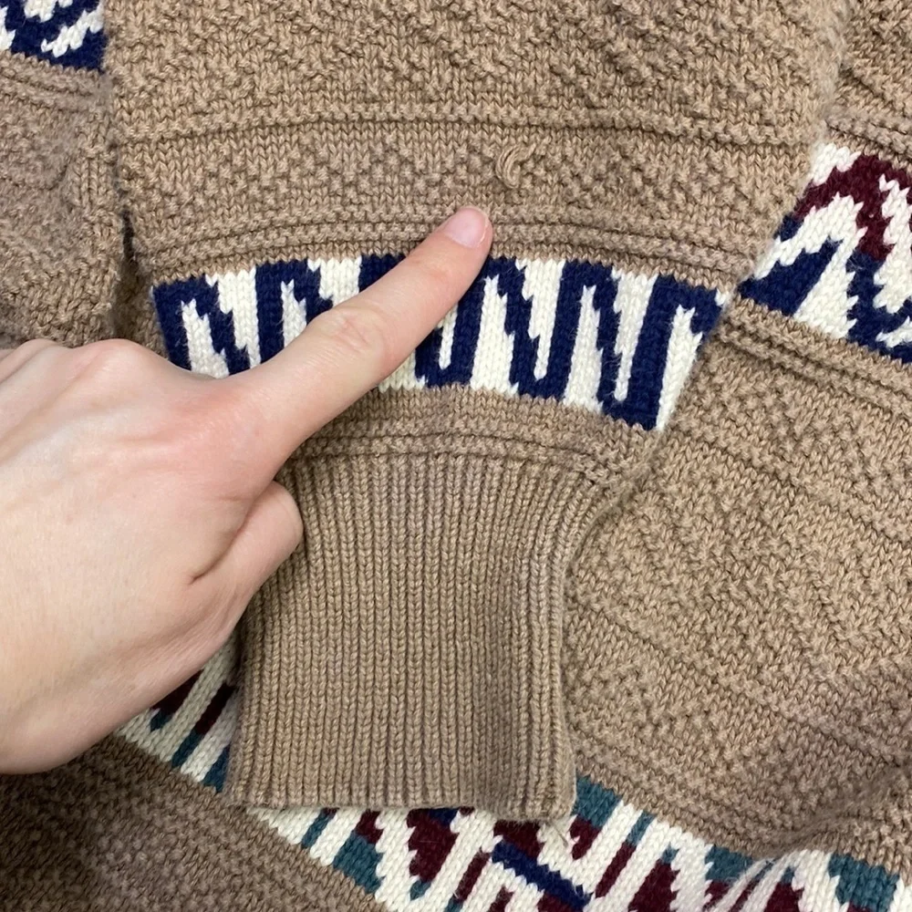 Vintage Sears Roebuck And CO Crewneck Cotton Wave Sweater Size XL